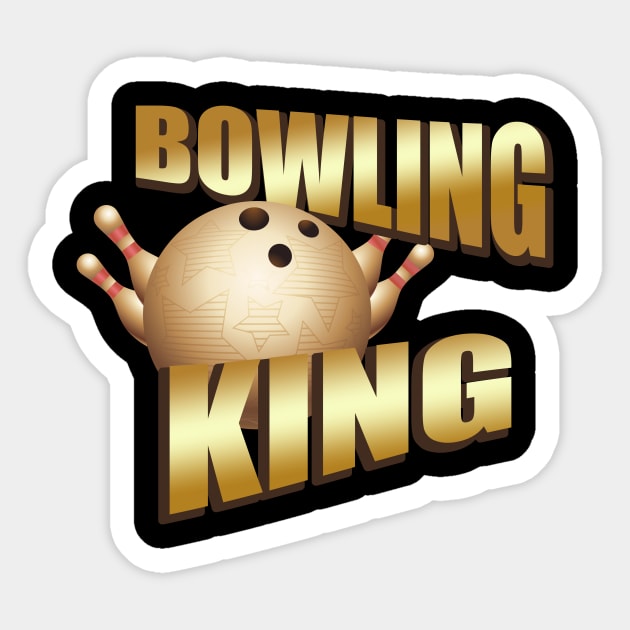 Bowling King Bowler Gift Sticker by Foxxy Merch